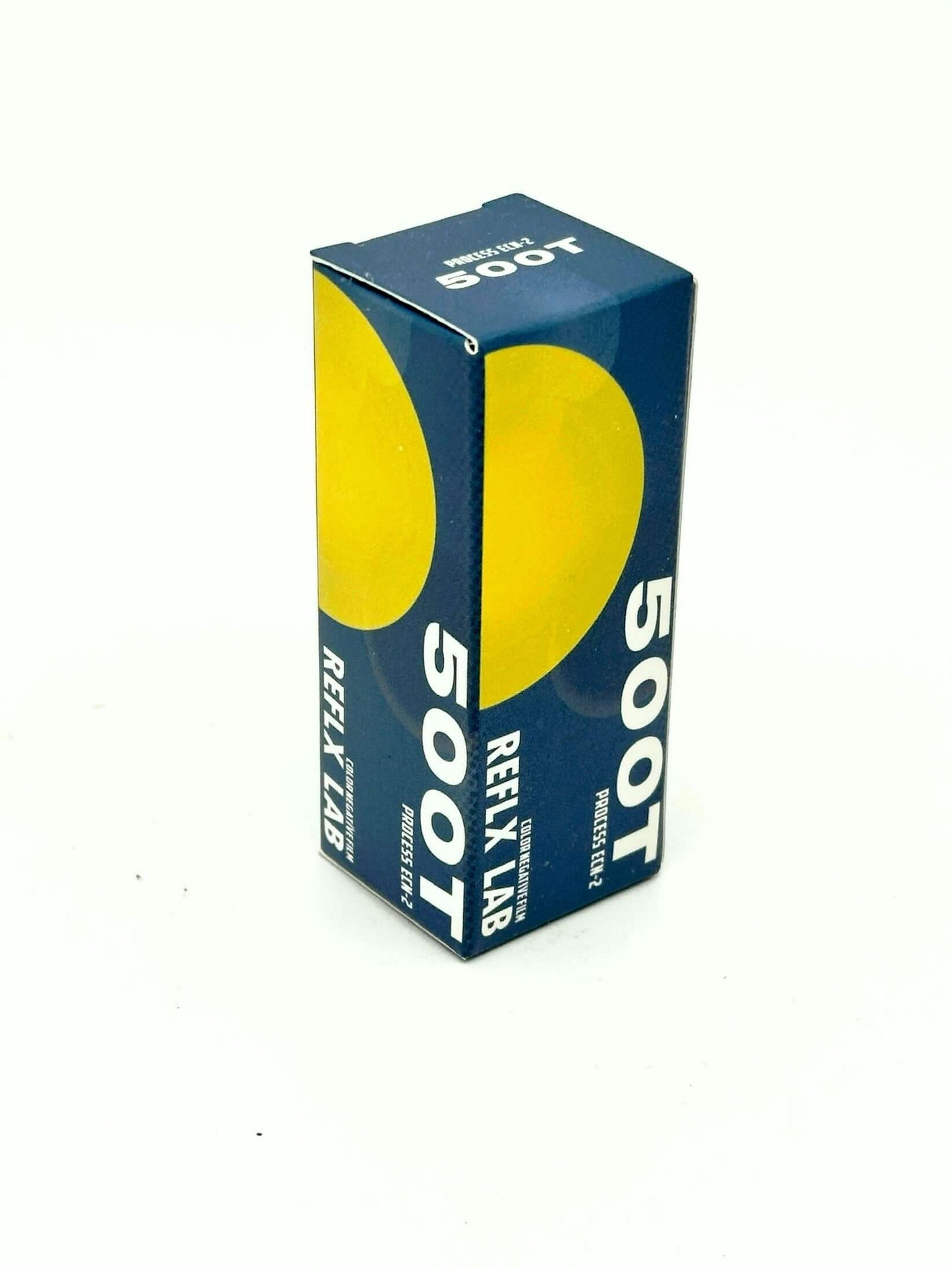Reflx Lab 500T Color Ecn-2 120 film packaging, ideal for medium format photography.