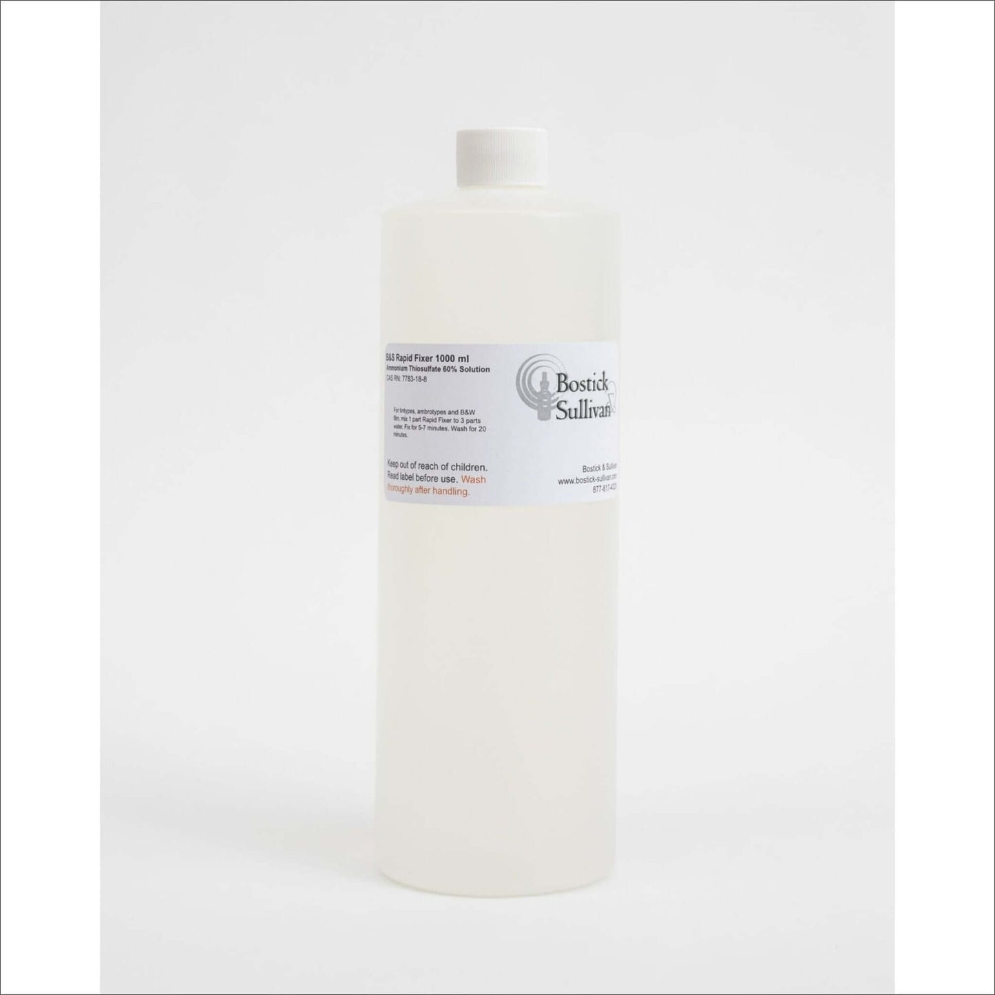 Bostick & Sullivan Rapid Fixer 1000 ml bottle, perfect for wet plate collodion and black & white film development.