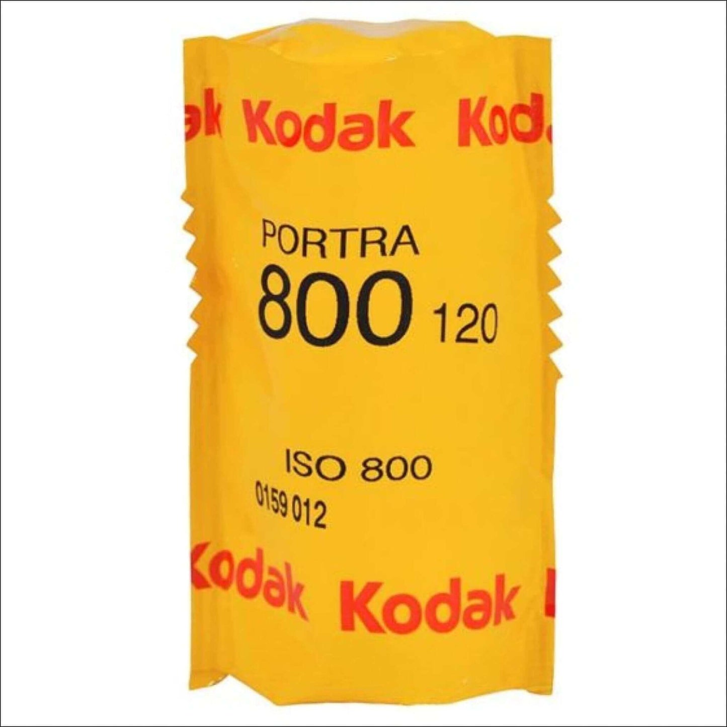 Kodak Portra 800 ISO 120 medium format film packaging in bright yellow with black text.