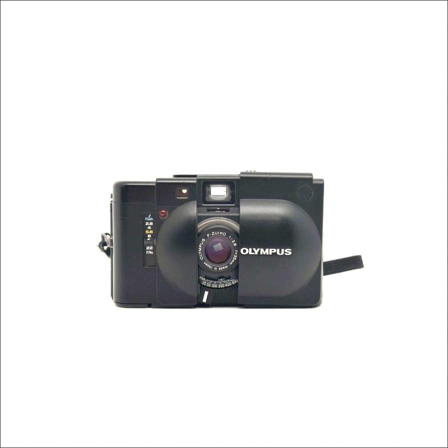 Olympus XA used 35mm vintage film camera with 35mm f3.5 Zuiko lens, in good working condition.
