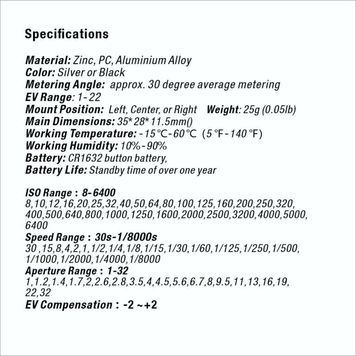 Reflx Lab Digital Light Meter With Ev Compensation 8-6400