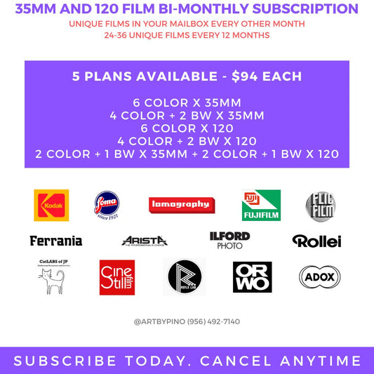 Planes de suscripción bimensuales seleccionados de 35 mm y 120 películas