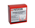 Red cardboard box for a paterson super system 4 auto load reel.