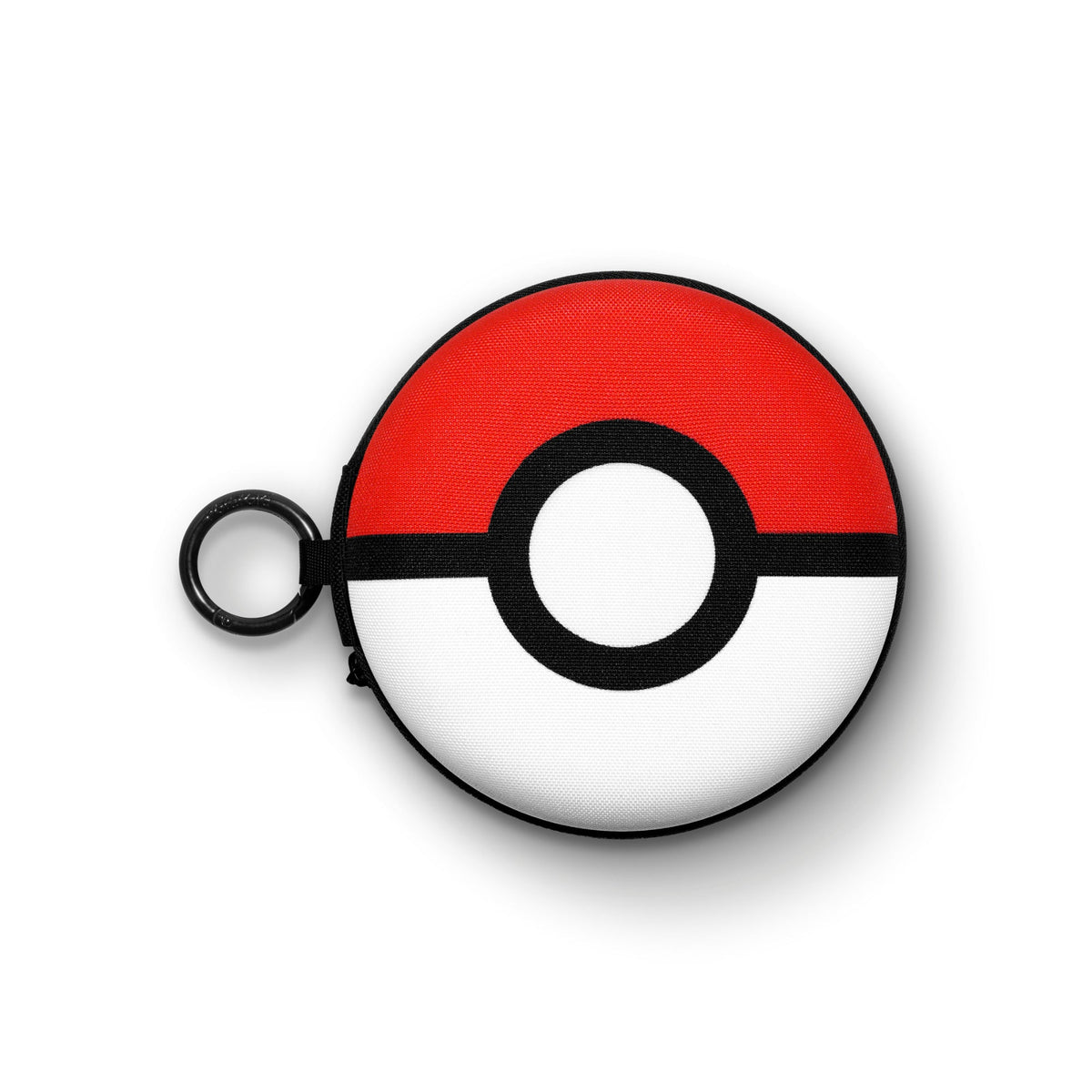 Polaroid Go camera case shaped like a closed red and white Poké Ball with wrist loop