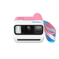 Polaroid Go Generation 3 instant camera in pink and white Sylveon design with pastel ribbon strap