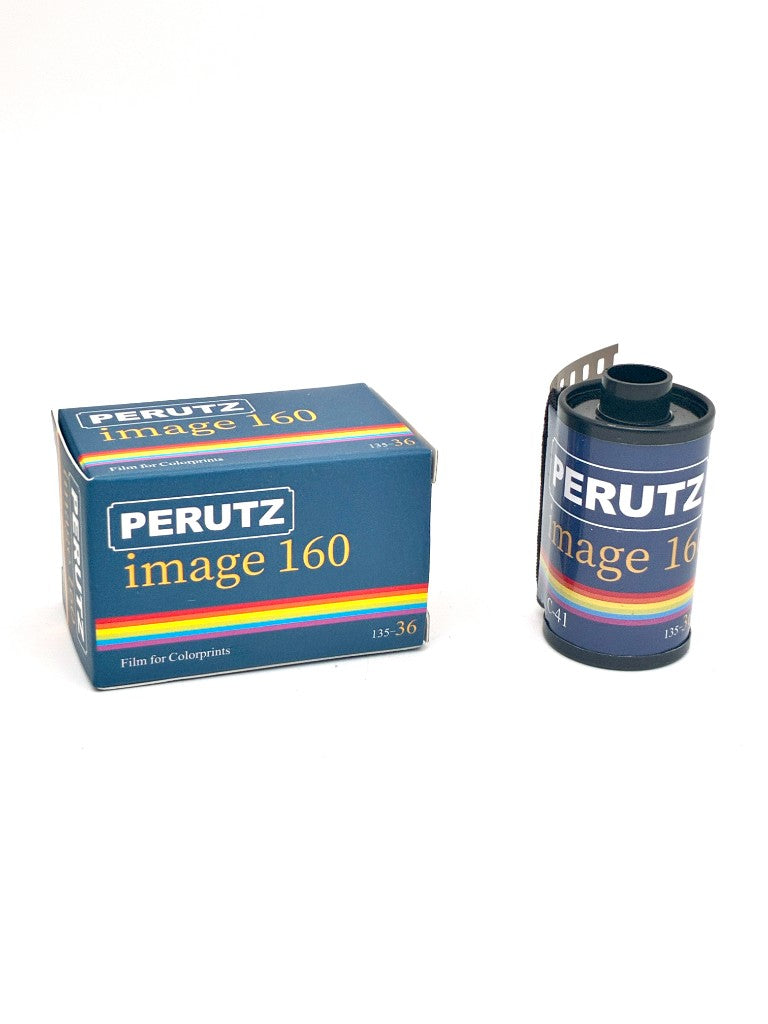 Perutz Image 160 color negative film box and canister