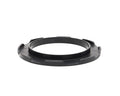 Black plastic ring adapter with textured ridges and a central groove