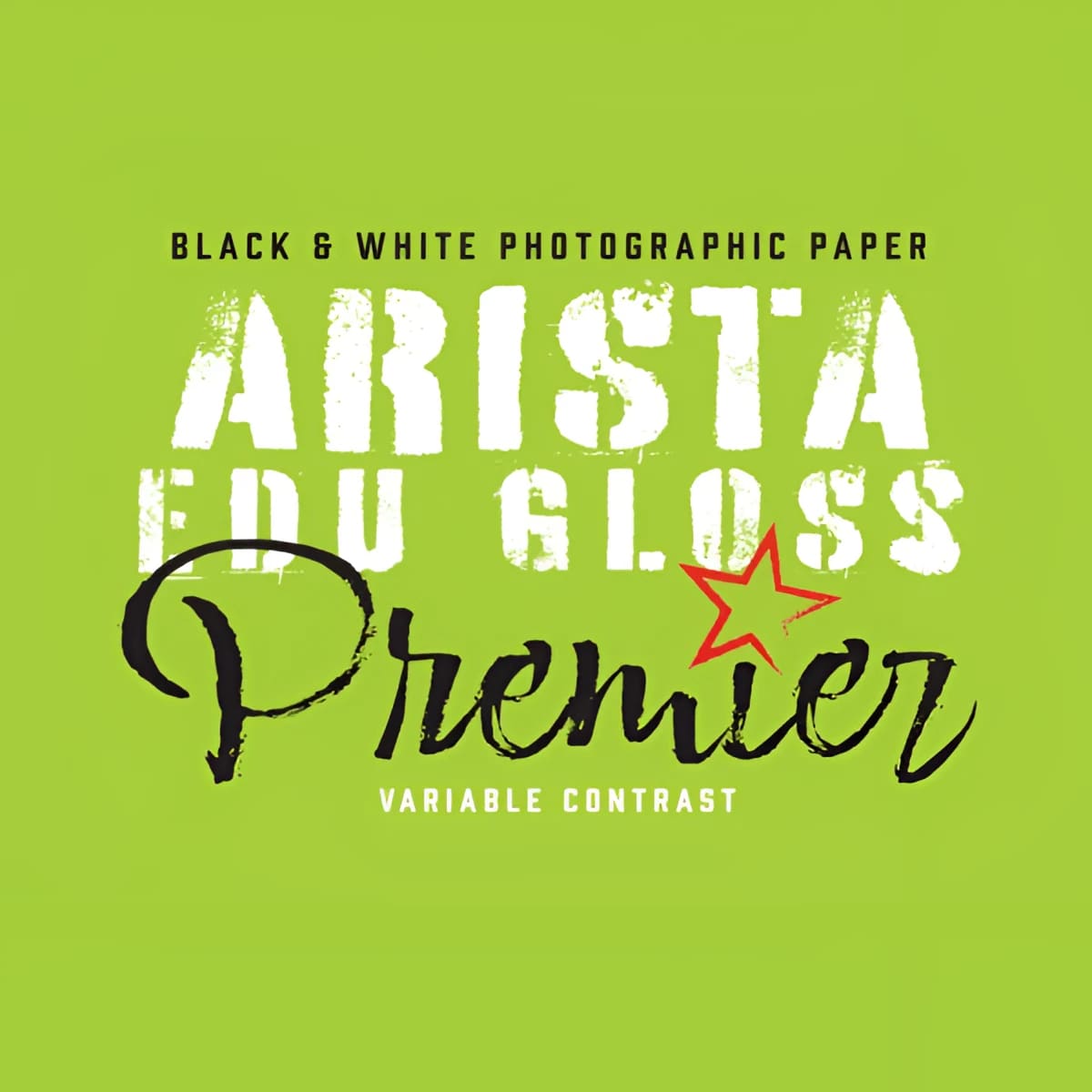 Arista premier edu gloss black and white photographic paper with variable contrast.