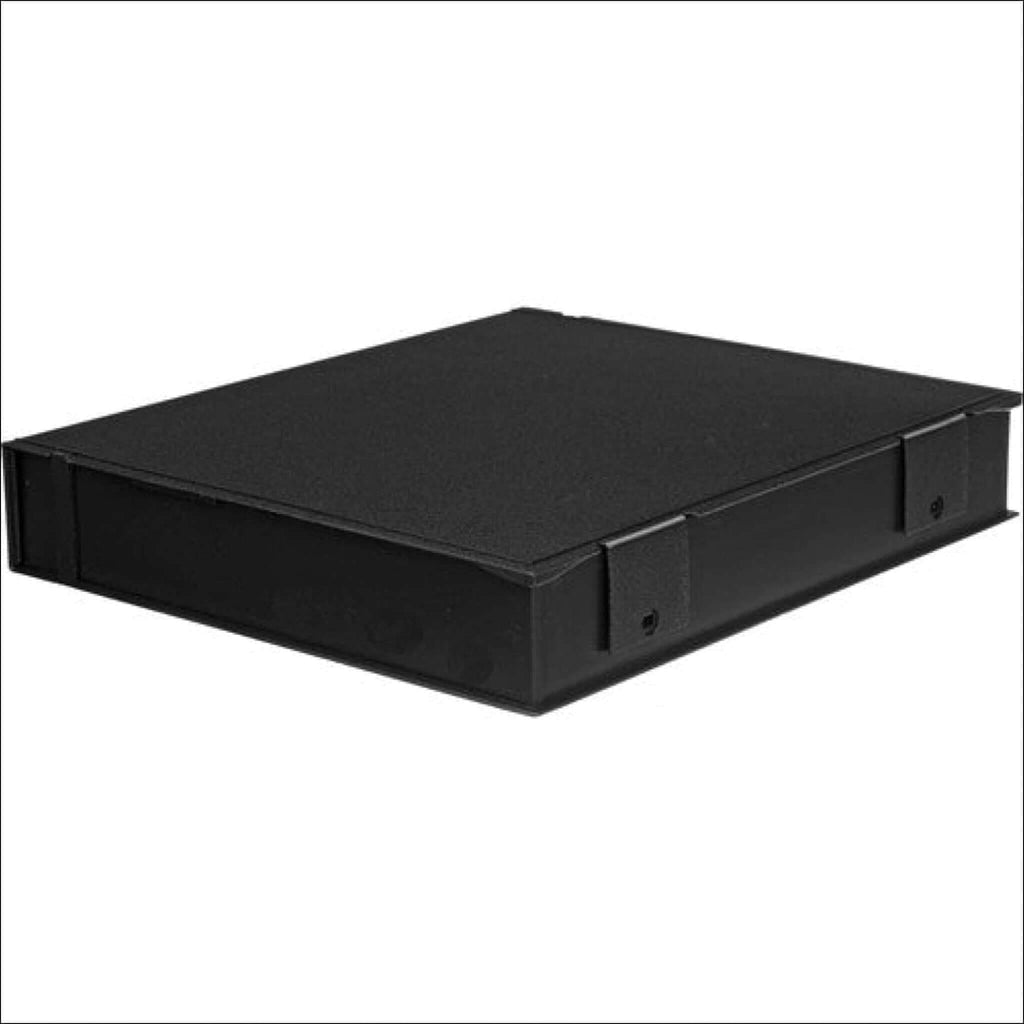 Black rectangular file folder with a matte finish and reinforced corners.