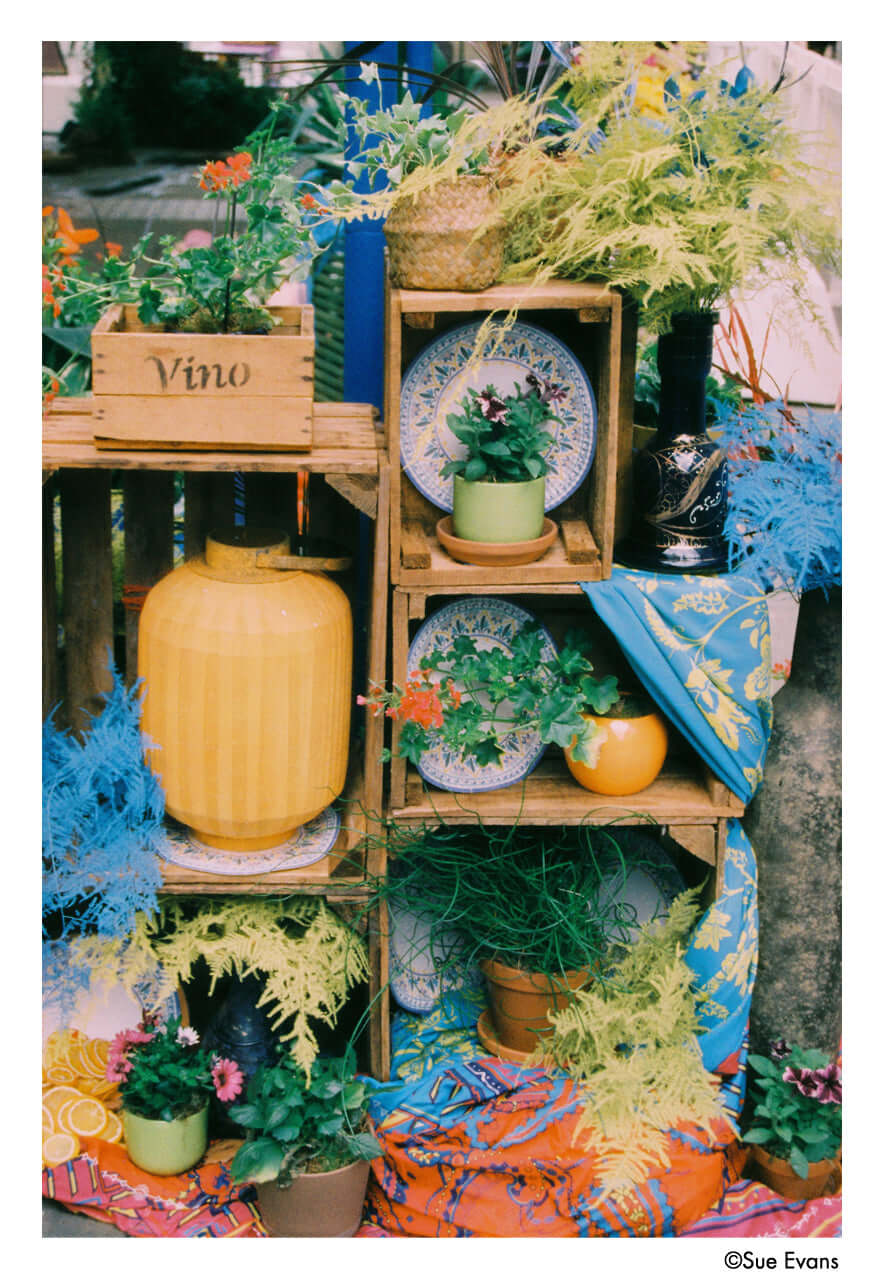 Yellow ribbed ceramic vase