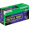 Green and purple box of fujifilm provia 100f color reversal film for daylight use.