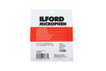 Ilford Microphen Film Developer Powder - 1 Liter packaging with product details and bar code.