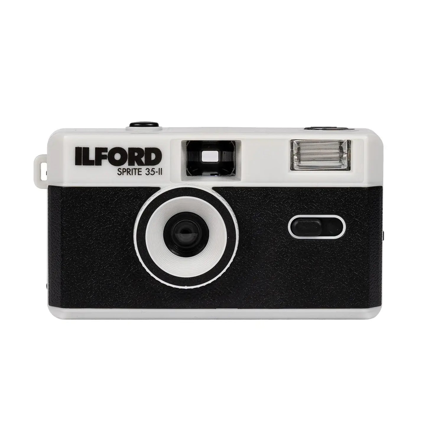 Ilford Sprite 35-II reusable 35mm camera with flash, ideal for analog photography beginners.