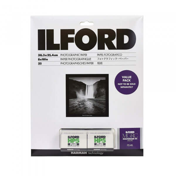 Ilford Starter Kit - MGRC (Pearl) Paper 8x10/25 w 2 Rolls HP5+ 35x36 Film mexico