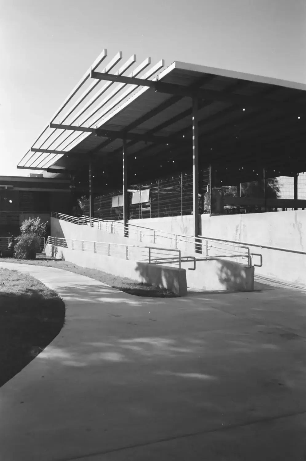 Modern minimalist pavilion shot on Catlabs x film with Kodak Tri-X 400