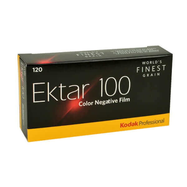 Kodak Ektar 100 Color Negative Film 120 medium format, known for its finest grain and vibrant colors, sold in a 5-pack.