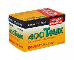 Kodak professional 400tmax medium format black and white film box