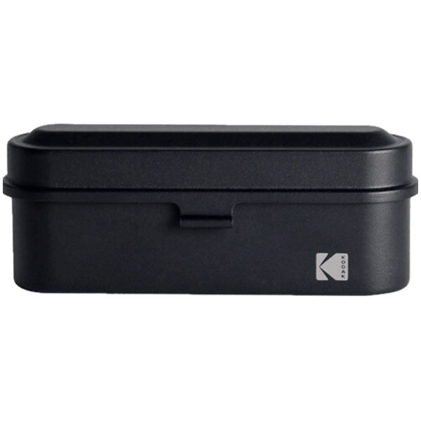 Kodak Steel Film Case For 35mm Films 5 Slots in black color, designed for organization and protection of film rolls.