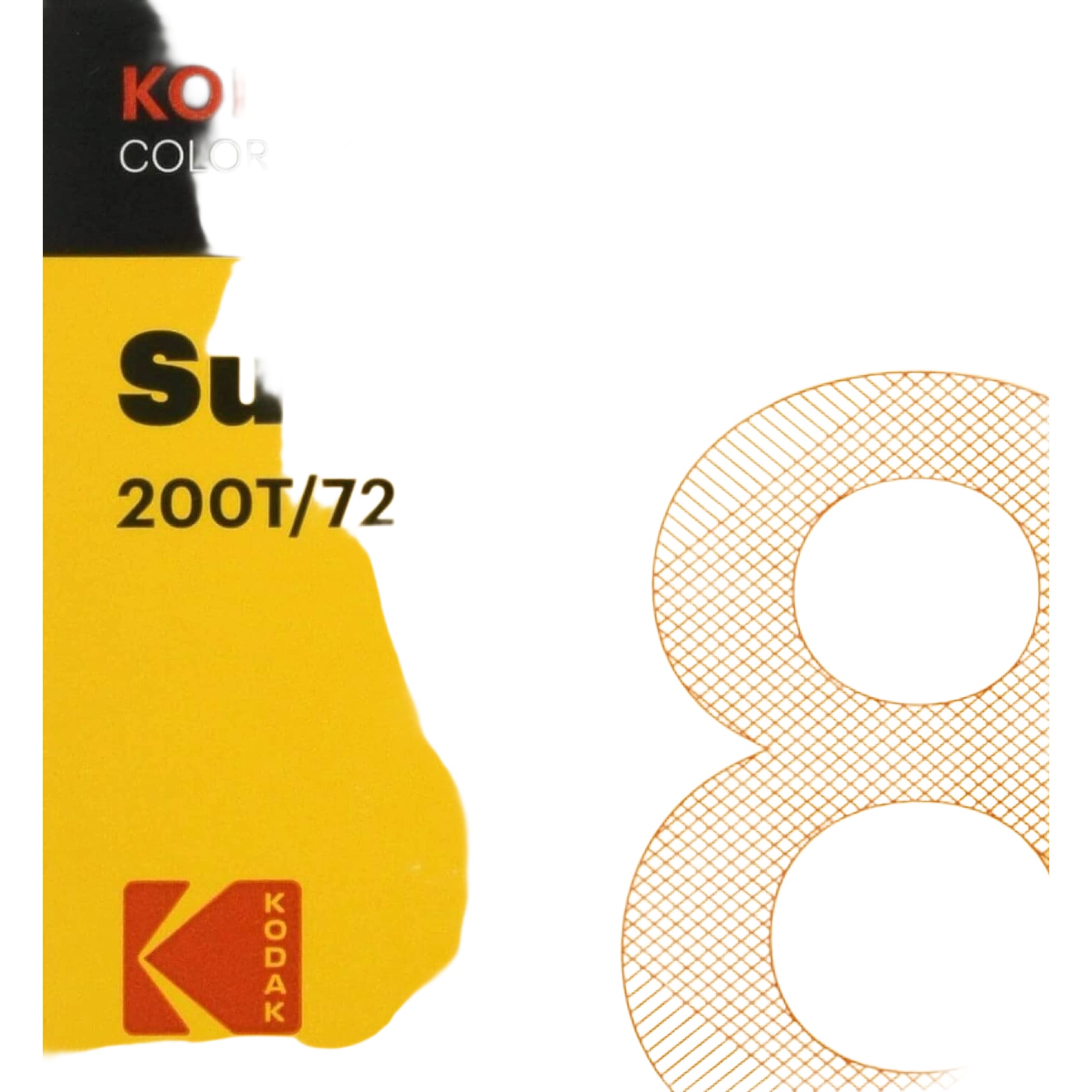 Kodak vision3 super 8 color negative film in a bright yellow package with black text and red branding.