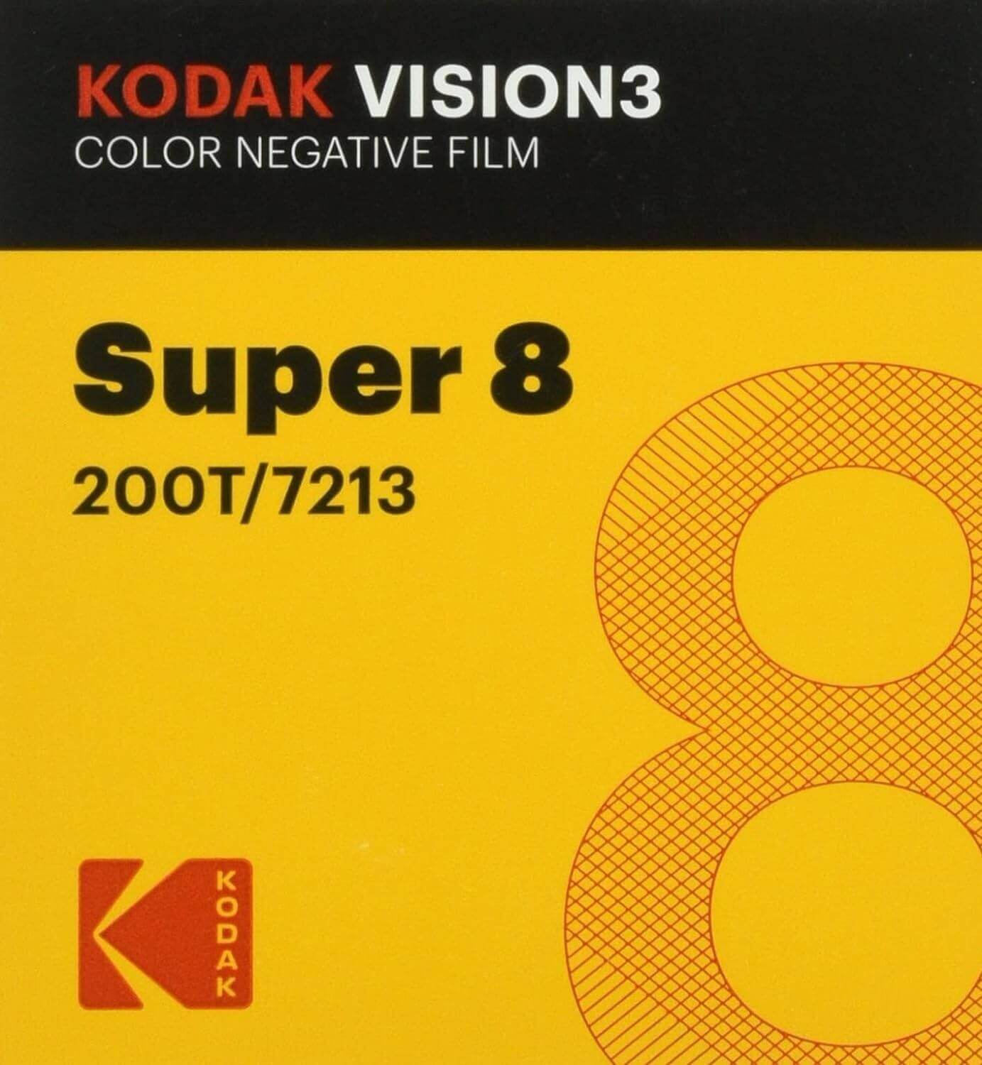 Kodak Vision3 Super 8 200T/7213 color negative film cartridge for film-making projects.