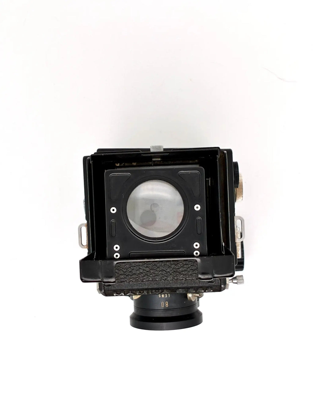 Vintage camera lens on a white background