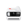 Polaroid Go Generation 3 white instant film camera with red shutter button and rainbow logo for instant photos