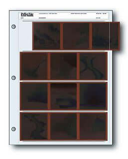 Print File 120-4B archival negative preserver with 4 strips for 3 negatives, designed for optimal storage and protection.