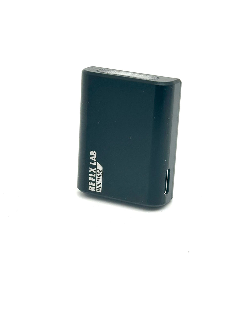 Dark teal reflex lab miniflash portable charger with a sleek rectangular design and subtle branding on the side.