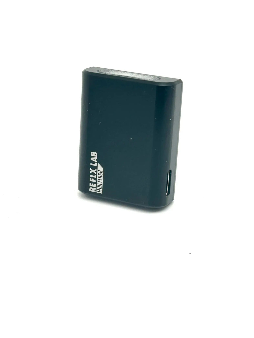 Dark teal reflex lab miniflash portable charger with a sleek rectangular design and subtle branding on the side.