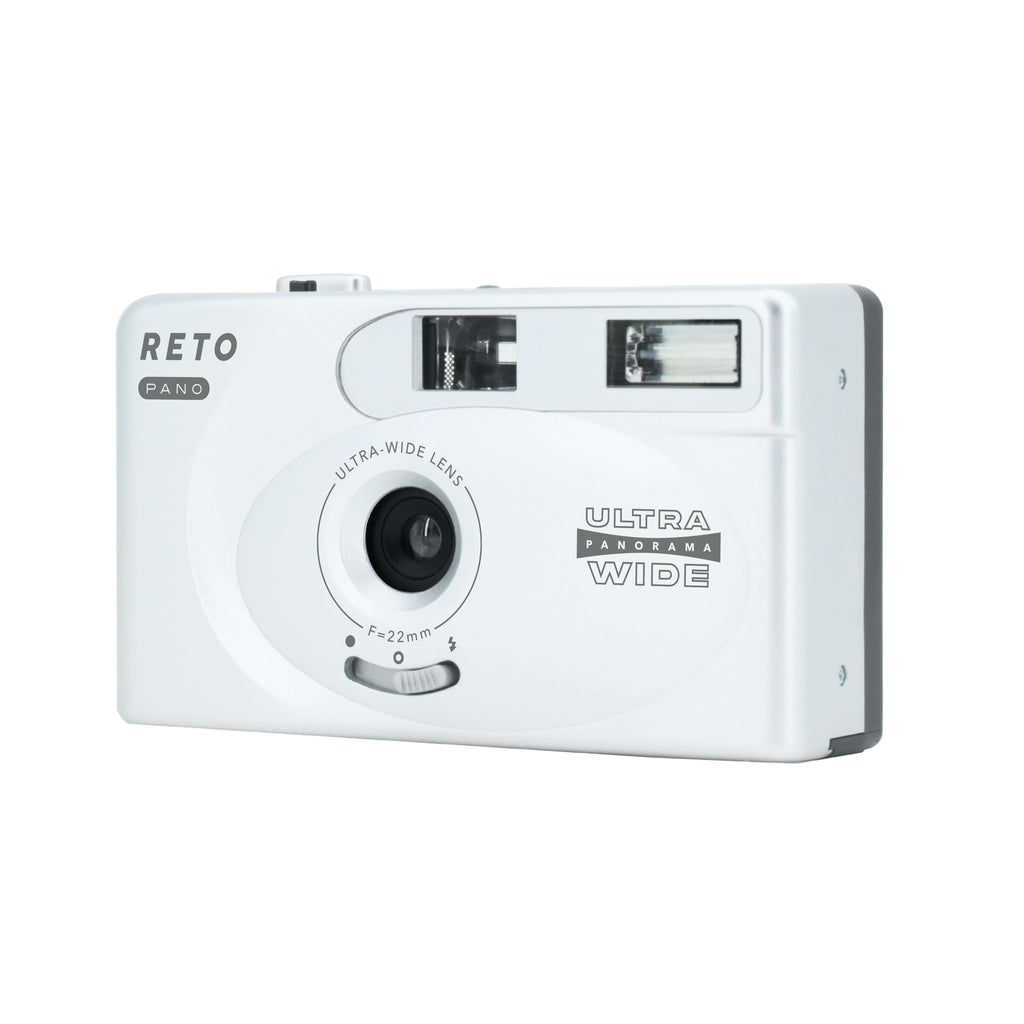 Reto Pano 35mm Film Camera showcasing its ultra-wide lens design for panoramic photography.