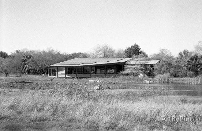 Epson v600 scan of single-story house with sloped roof, view fullsize
